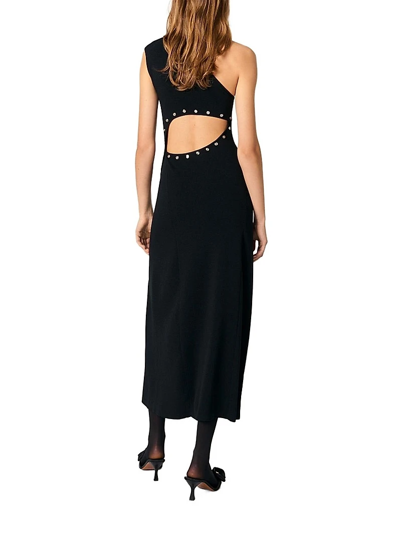 Asymmetric Knit Maxi Dress