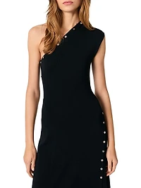 Asymmetric Knit Maxi Dress