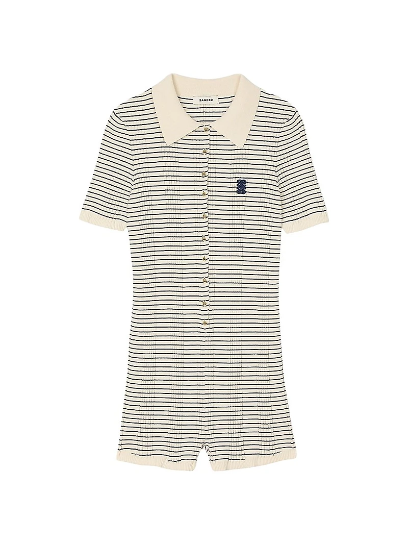 Striped Knit Playsuit
