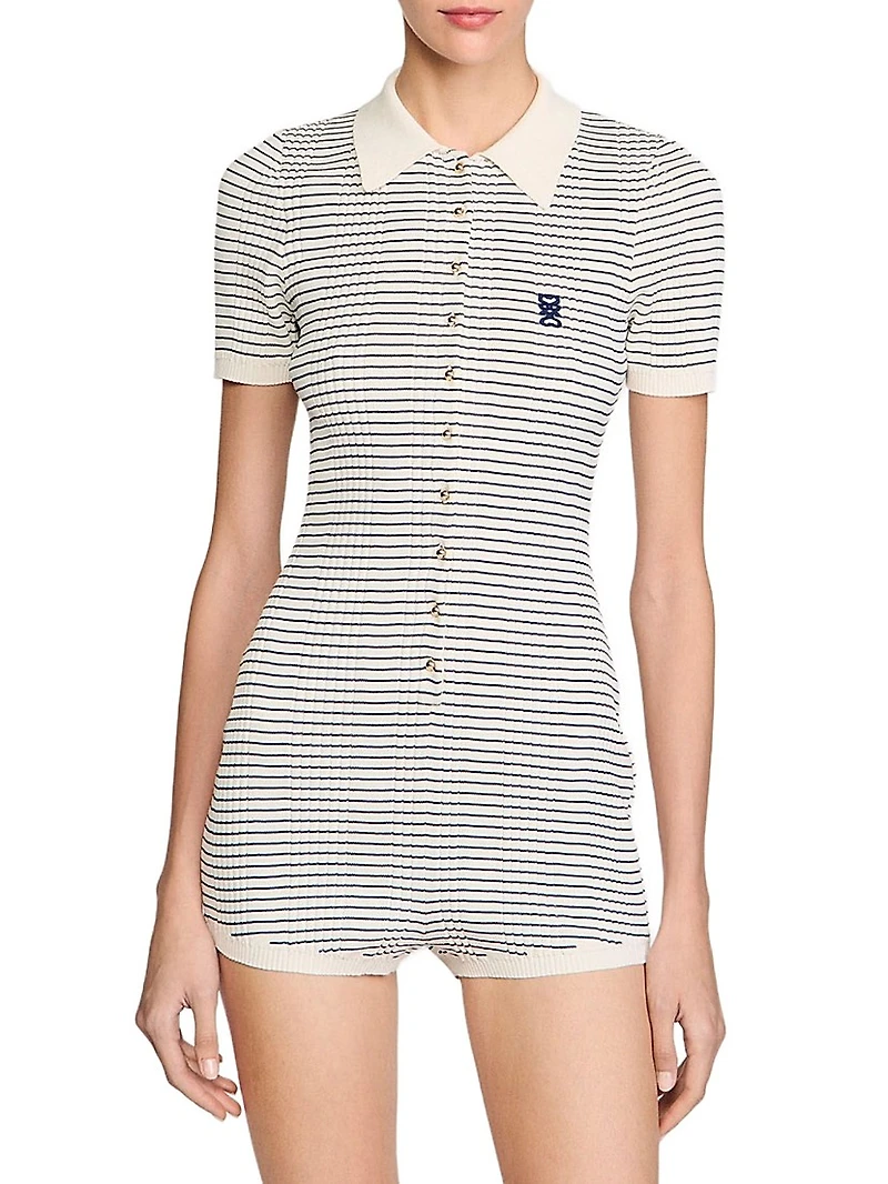Striped Knit Playsuit