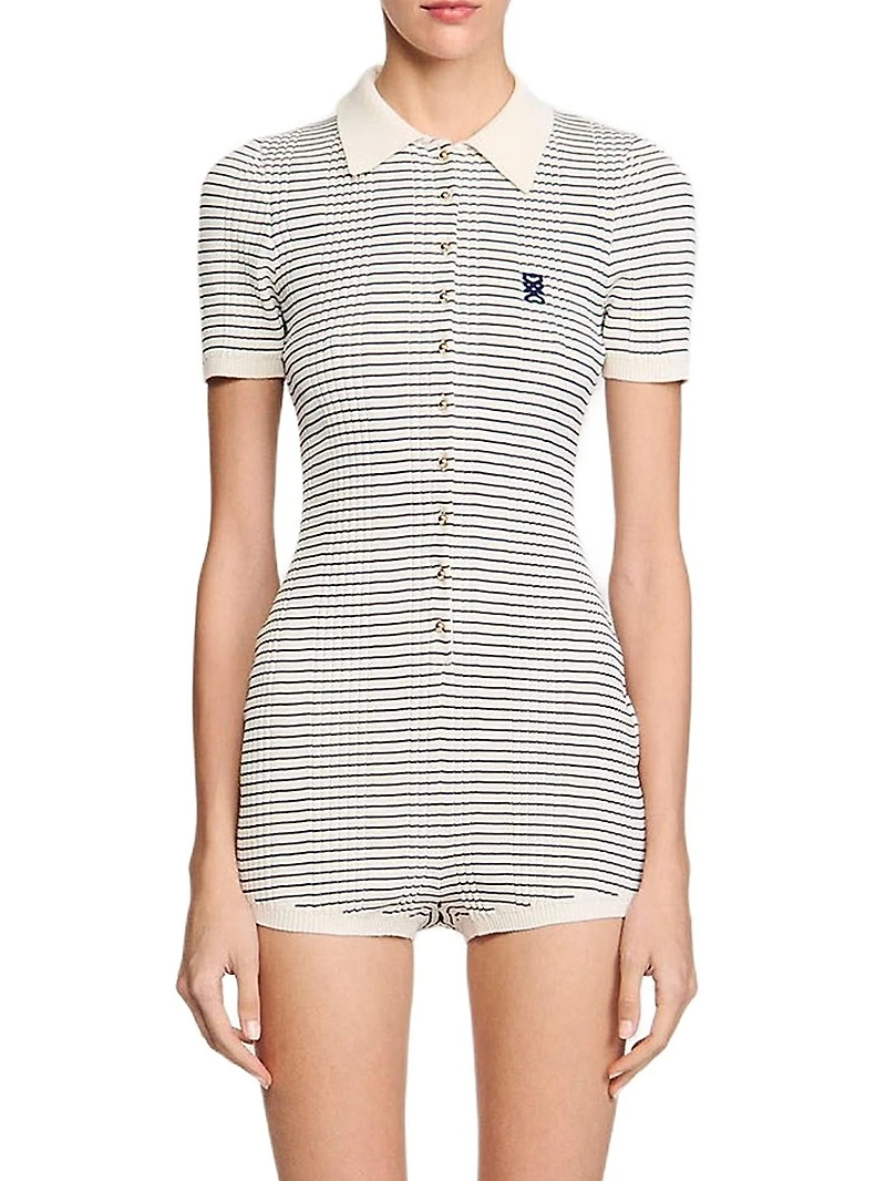Striped Knit Playsuit