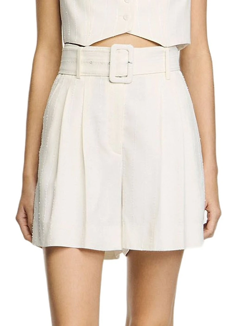 Sequin High-Waisted Shorts