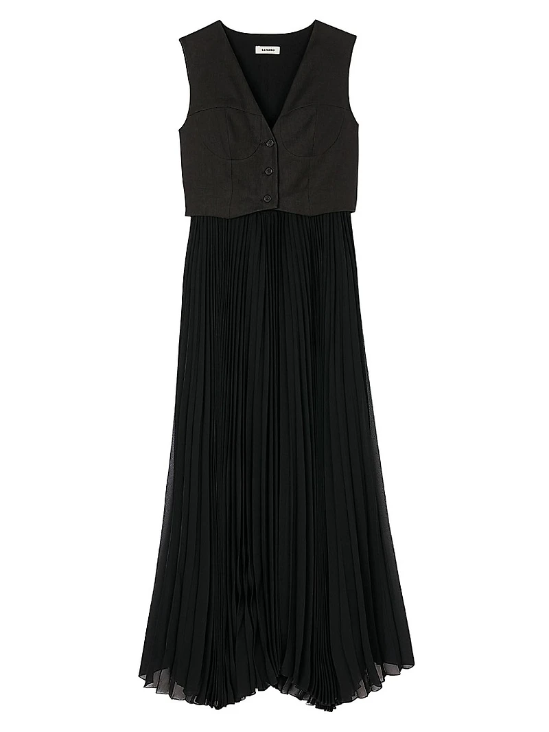 Pleated Maxi Dress