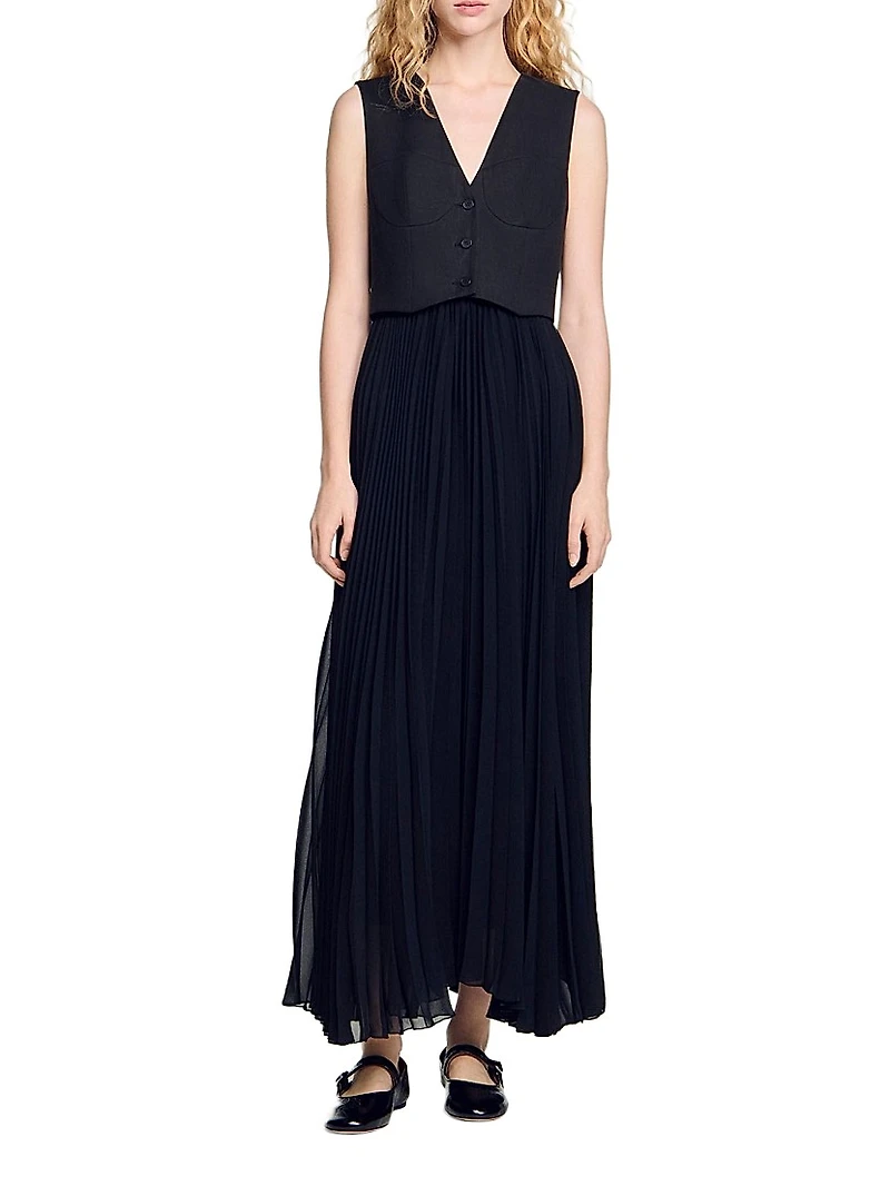Pleated Maxi Dress