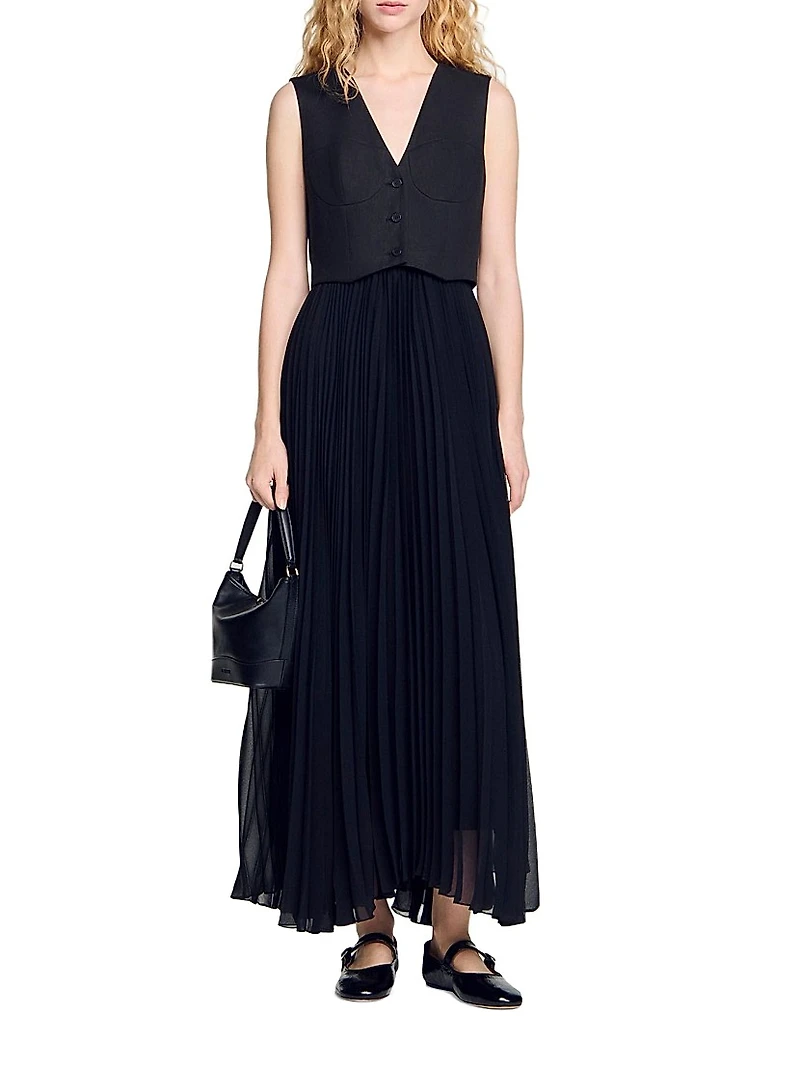 Pleated Maxi Dress