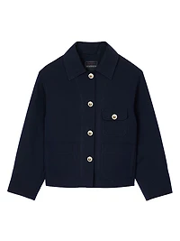 Cropped Jacket with Officer Buttons