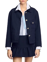 Cropped Jacket with Officer Buttons