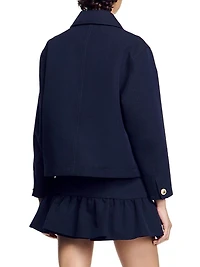 Cropped Jacket with Officer Buttons