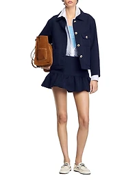 Cropped Jacket with Officer Buttons