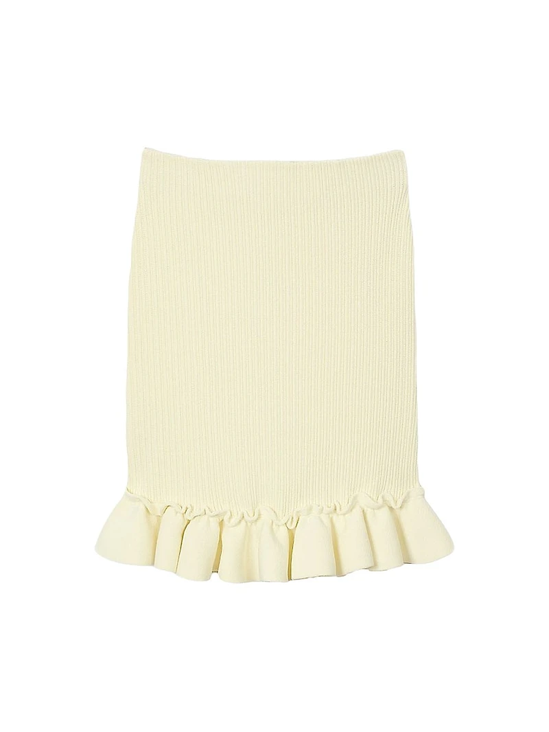 Knitted Skirt with Ruffle