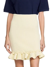 Knitted Skirt with Ruffle
