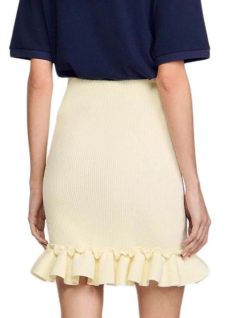 Knitted Skirt with Ruffle