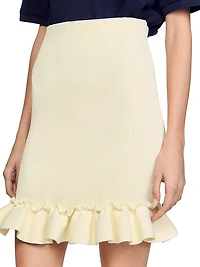 Knitted Skirt with Ruffle