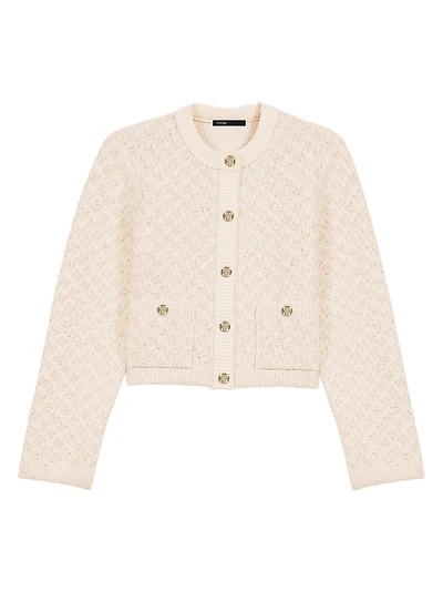 Short Tweed-Effect Cardigan