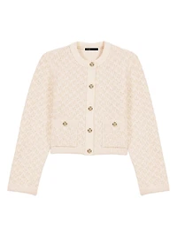 Short Tweed-Effect Cardigan