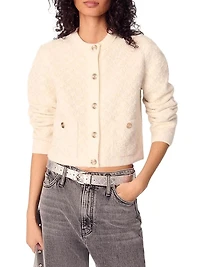 Short Tweed-Effect Cardigan