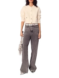Short Tweed-Effect Cardigan