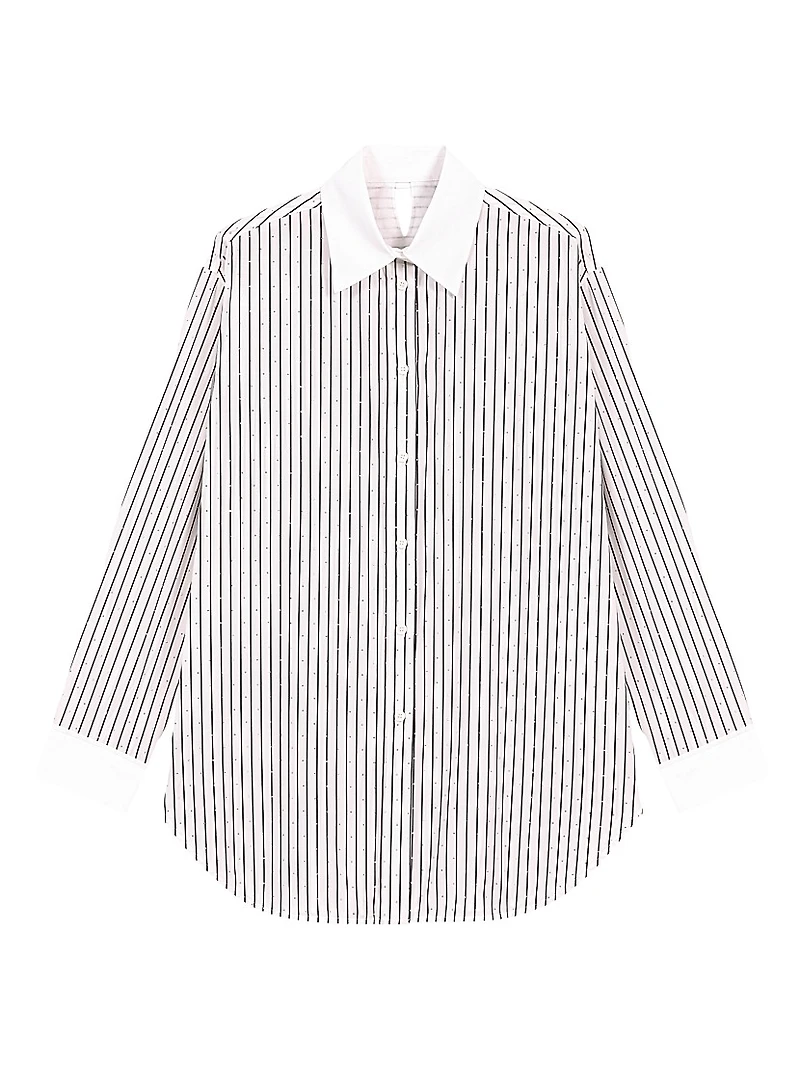 Rhinestone Striped Shirt