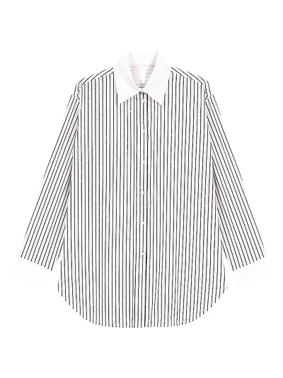 Rhinestone Striped Shirt