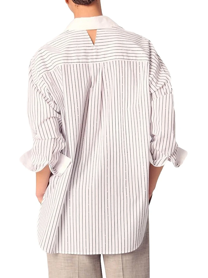 Rhinestone Striped Shirt