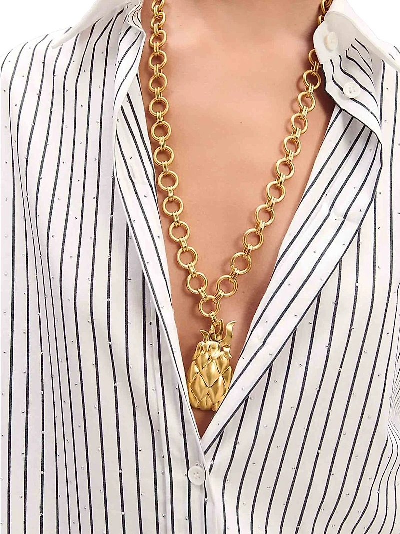 Rhinestone Striped Shirt