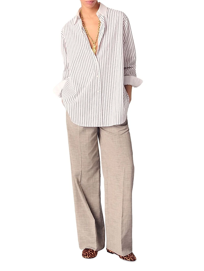 Rhinestone Striped Shirt