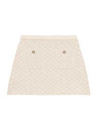 Tweed-Effect Knitted Skirt