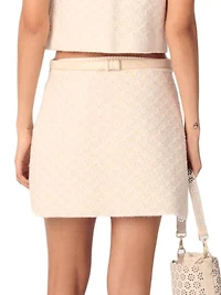 Tweed-Effect Knitted Skirt