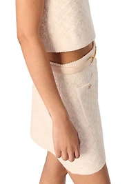 Tweed-Effect Knitted Skirt