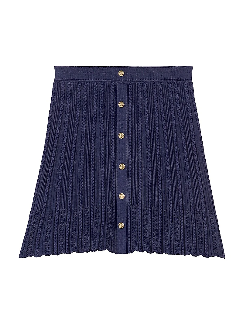 Woven Knit Short Skirt