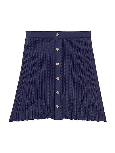 Woven Knit Short Skirt
