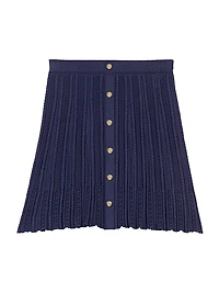 Woven Knit Short Skirt