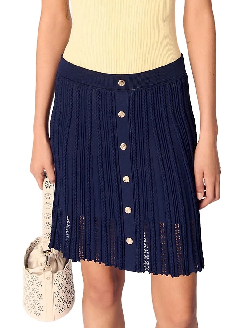 Woven Knit Short Skirt
