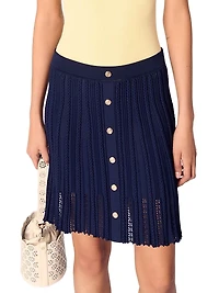Woven Knit Short Skirt