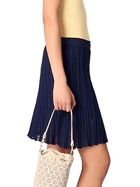 Woven Knit Short Skirt