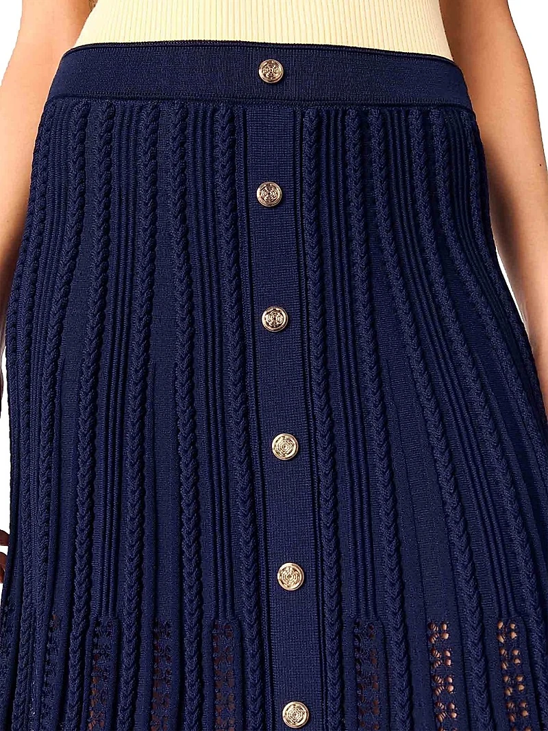 Woven Knit Short Skirt