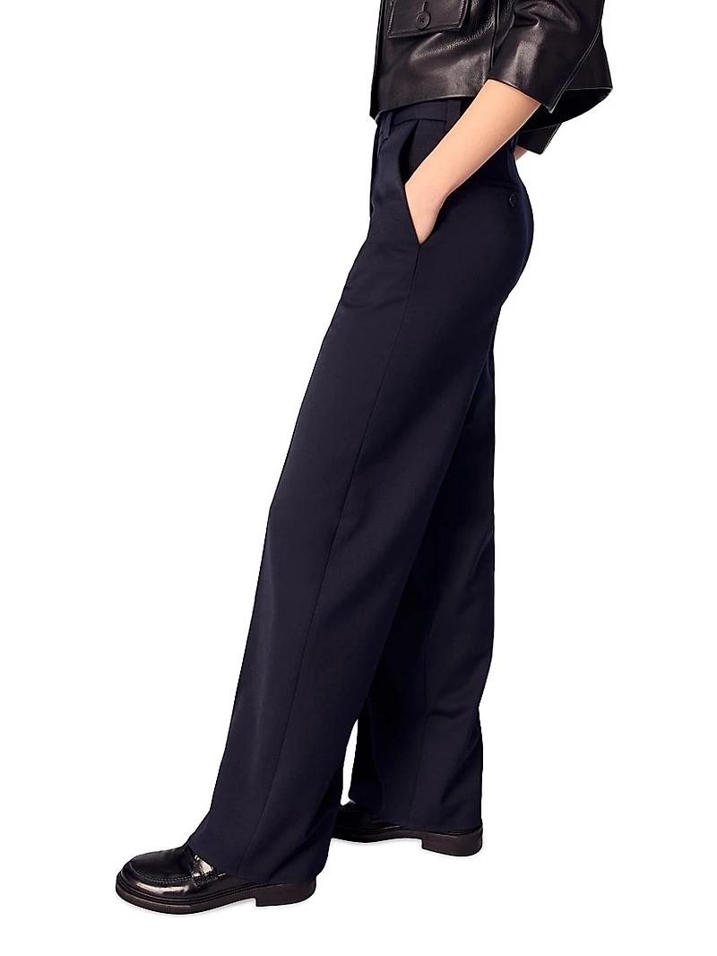 Suit Trousers with Pintucks