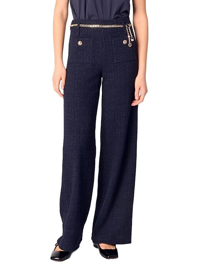 Tweed Trousers with Chain Belt