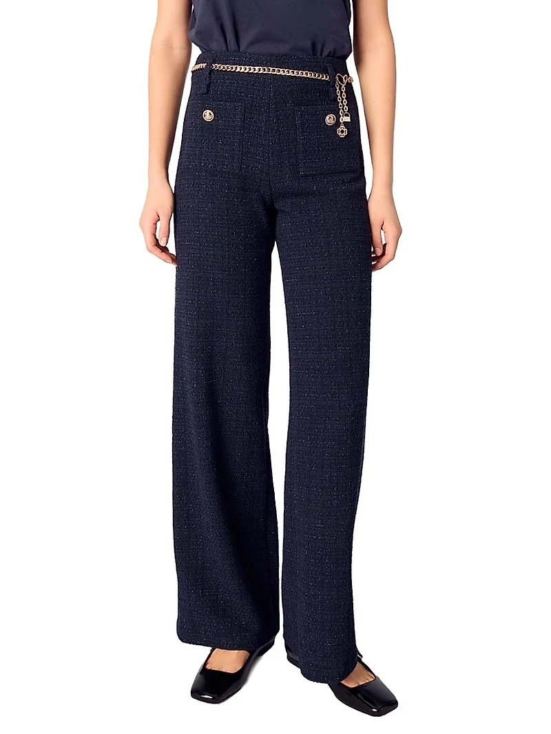 Tweed Trousers with Chain Belt
