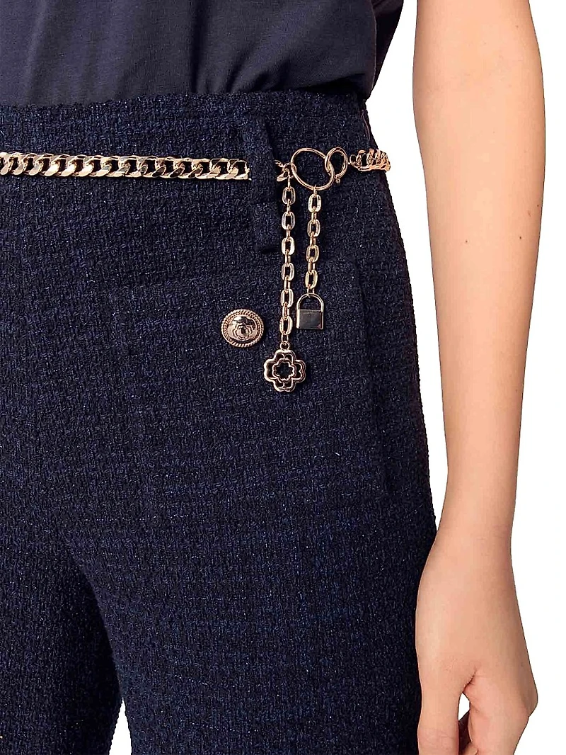 Tweed Trousers with Chain Belt