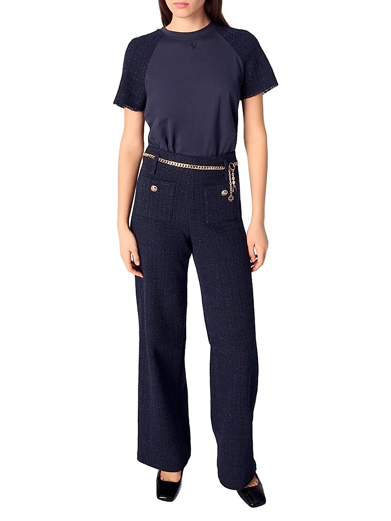 Tweed Trousers with Chain Belt