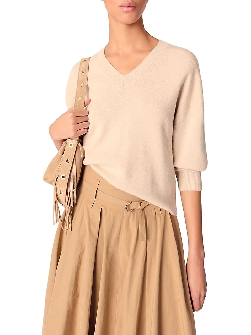 Wool Blend V-Neck Sweater