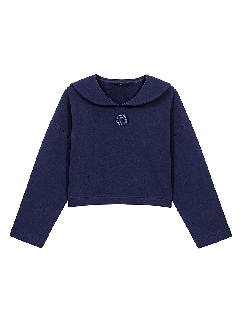 Short Sweater with Embroidery