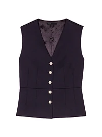 Wool Blend Sleeveless Jacket
