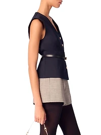 Wool Blend Sleeveless Jacket
