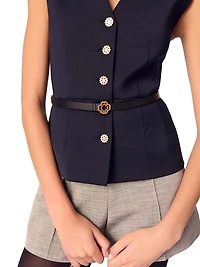 Wool Blend Sleeveless Jacket