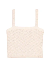 Tweed-Effect Knit Crop Top