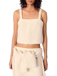 Tweed-Effect Knit Crop Top