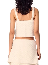 Tweed-Effect Knit Crop Top