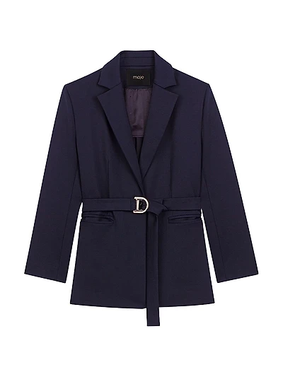 Suit Jacket with Pleated Back